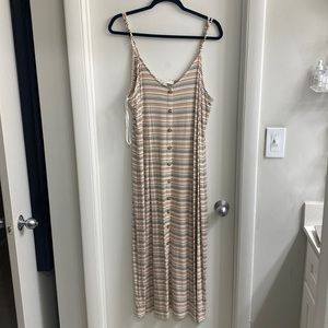 Stripped midi dress